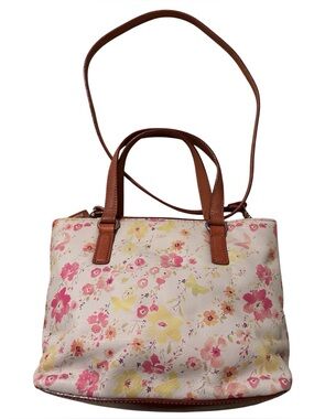 Fossil leather  floral print crossbody